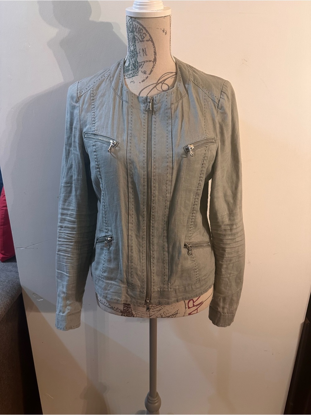 Steilmann Sage Green Zip-Front Women's Jacket